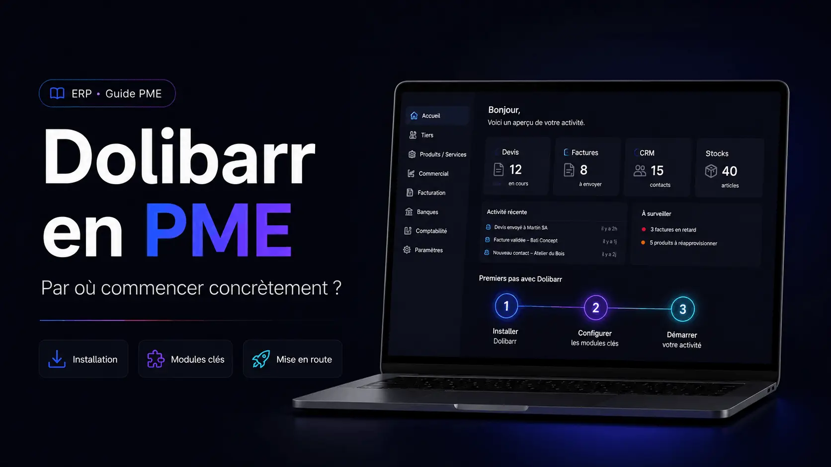 Parcours de démarrage Dolibarr pour une PME belge : modules, facturation et migration Excel