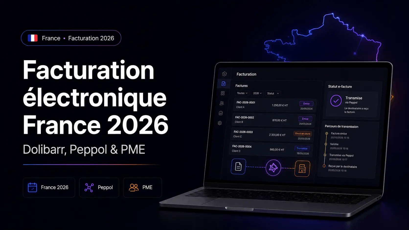 Facturation électronique France 2026 avec Dolibarr et Peppol : envoi, réception, stocks et app mobile pour PME